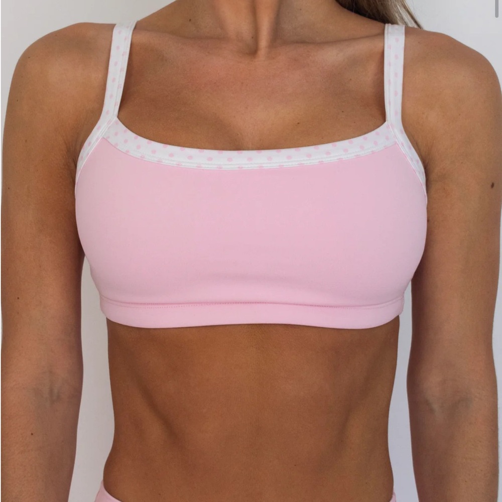 Liaison the Label Basic Contrast Bra - Soft Pink & White Polka Dots